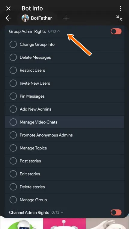 Complete list of group administrator rights